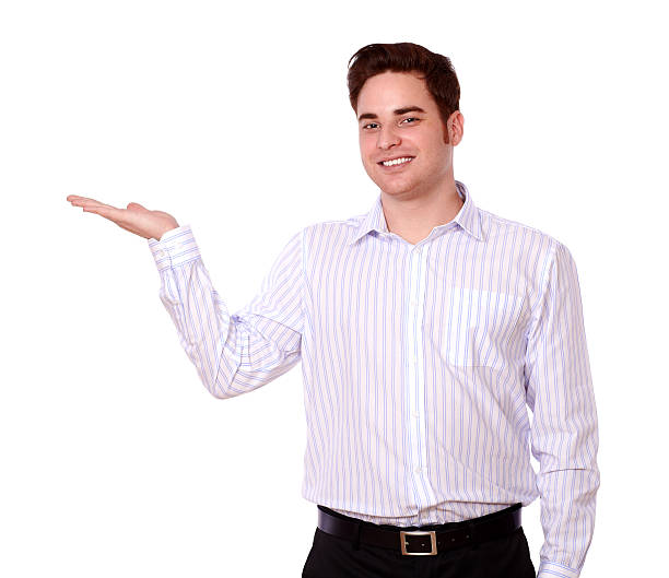 istock Charming redhead man holding out his hand 452077755