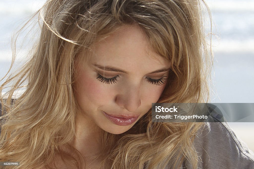 adorable girl portraits beach blonde. Adult Stock Photo