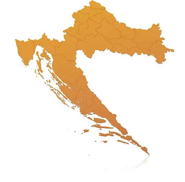 Vector illustration of Croatia map orange