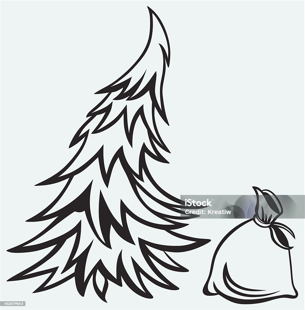 Christmas tree Christmas tree isolated on white background Allegory Painting stock vector