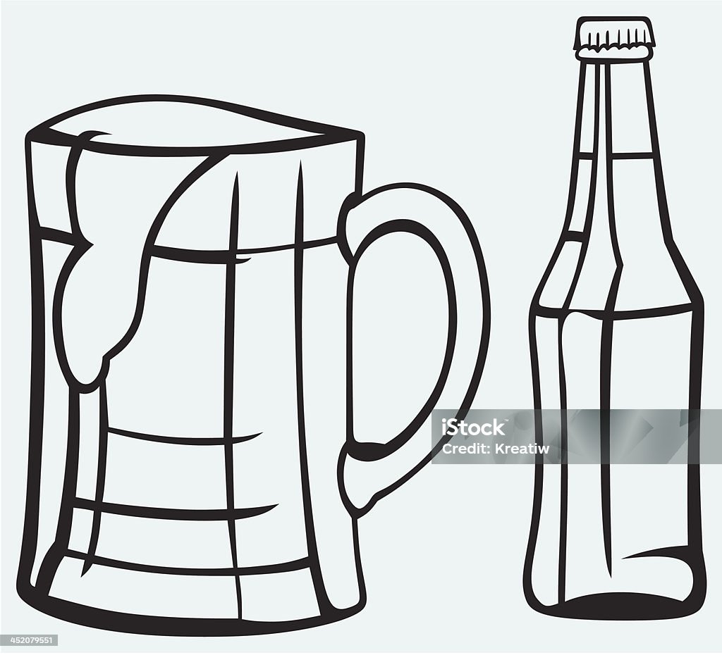 Pichet et bouteille de bière - clipart vectoriel de Alcool libre de droits