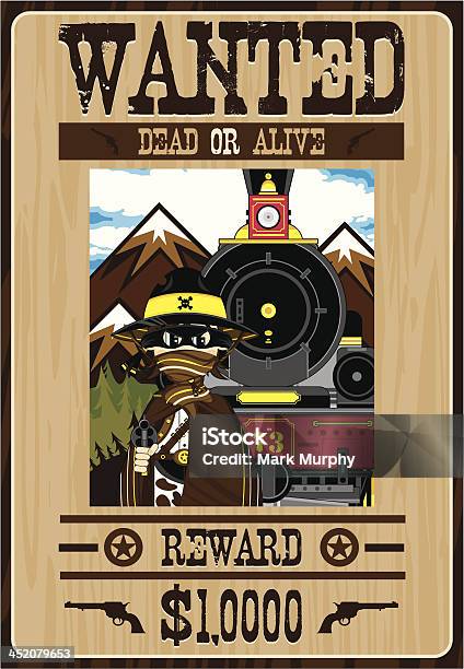 Ilustración de Cartel Del Lejano Oeste Outlaw y más Vectores Libres de Derechos de Agarrar - Agarrar, Apuntar, Arma