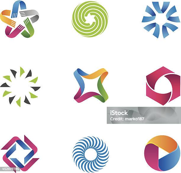 Cool E Colorati Simboli - Immagini vettoriali stock e altre immagini di Logo - Logo, Spirale - Ricciolo, Giochi per bambini