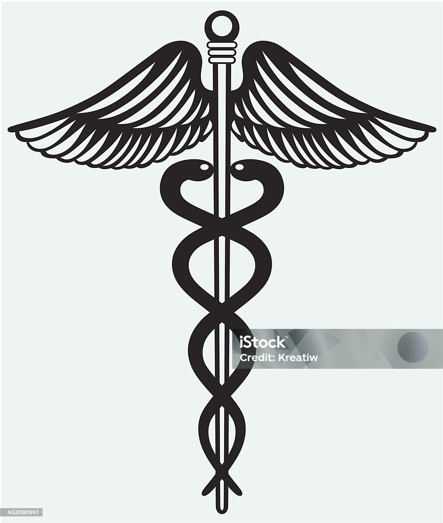 Symbol medical caduceus Symbol medical caduceus isolated on white background Accidents and Disasters stock vector