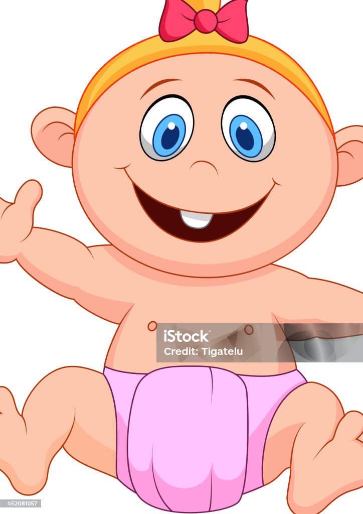 Baby Girl Cartoon Stock Illustration - Download Image Now - Adult, Animal,  Baby - Human Age - iStock