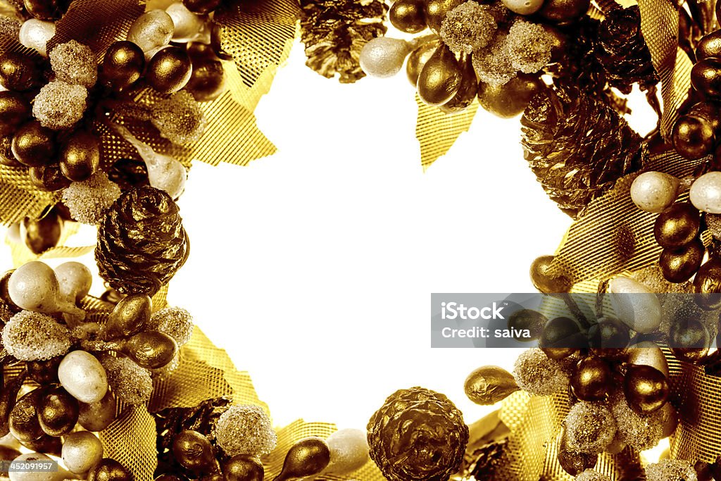 Fronteira de Natal decorativa dourada - Foto de stock de Advento royalty-free