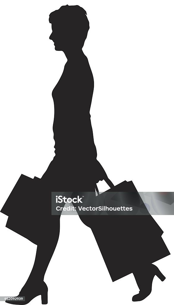 Frau shopping silhouette - Lizenzfrei ClipArt Vektorgrafik
