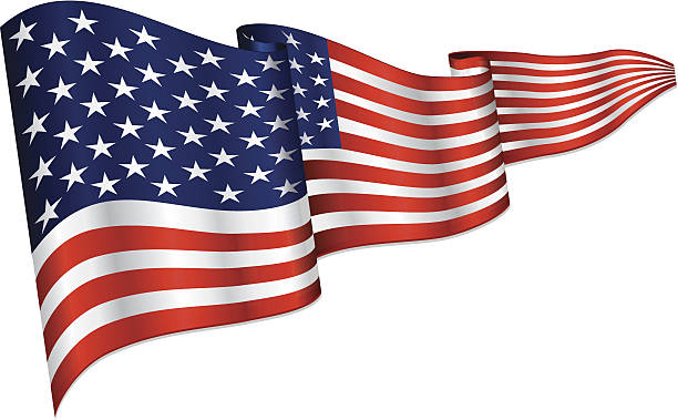 istock Stylized United States of America Flag, Wavy, Isolated, Blank 452093253