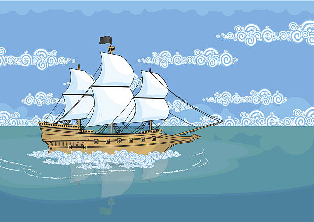 海賊船プレーグラウンド - bow wave点のイラスト素材／クリップアート素材／マンガ素材／アイコン素材
