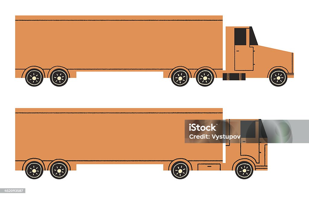 Camiões Transporte o seu cargo. Ilustração vetorial - Royalty-free Atrelado de Carro arte vetorial