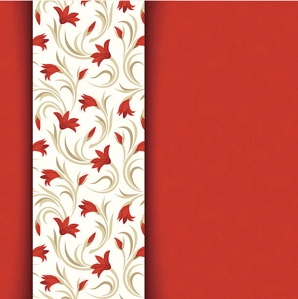 vektor-rote karte mit blumenmuster. - gladiolus flower iris design stock-grafiken, -clipart, -cartoons und -symbole