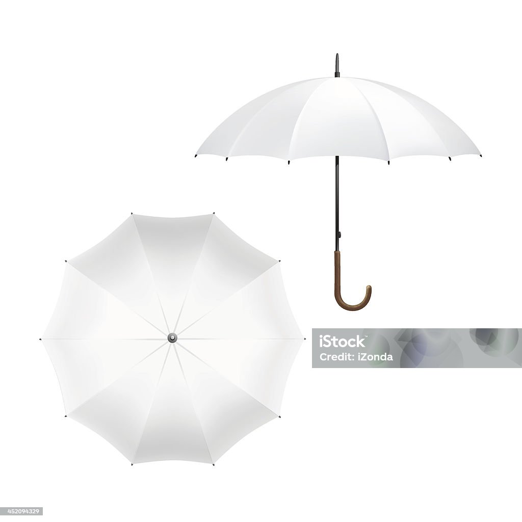 Vektor-Illustration eines leeren weißen Sonnenschirms - Lizenzfrei Regenschirm Vektorgrafik