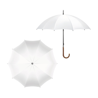 Vector Illustration of Blank White Umbrella