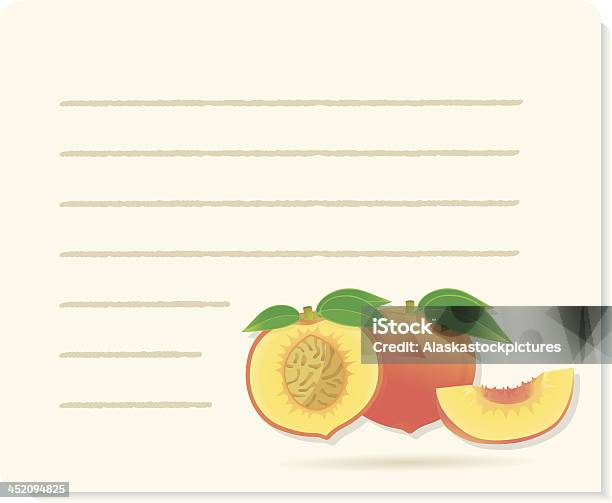 Peach Recipepaper Mit Stück Und Leafs Stock Vektor Art und mehr Bilder von Blatt - Pflanzenbestandteile - Blatt - Pflanzenbestandteile, Dekoration, Erfrischung