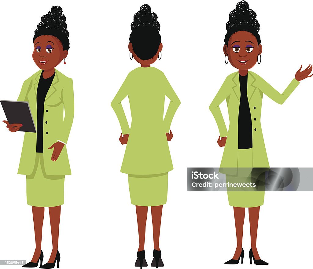 Africaine Femme d'affaires - clipart vectoriel de Cartoon libre de droits