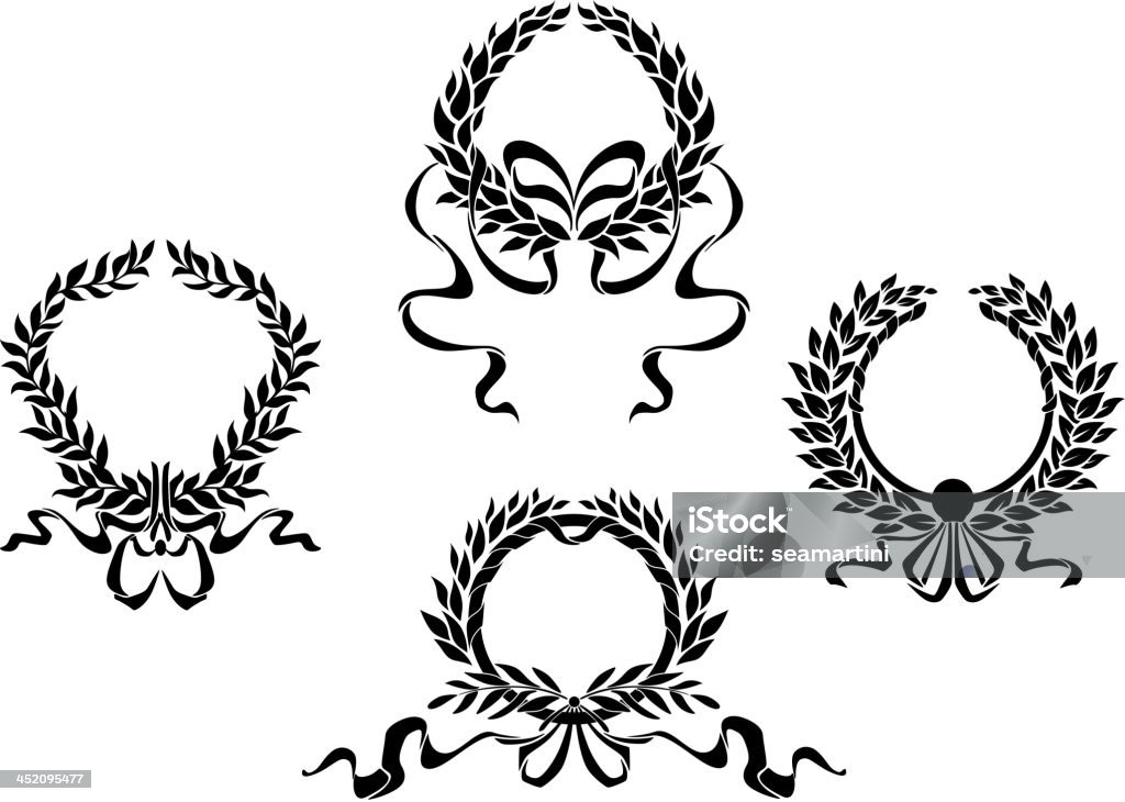 Royal laurel wreaths - arte vettoriale royalty-free di Arte dell'antichità