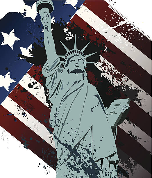 Grunge Statue of liberty Grunge Statue of liberty statue of liberty replica stock illustrations