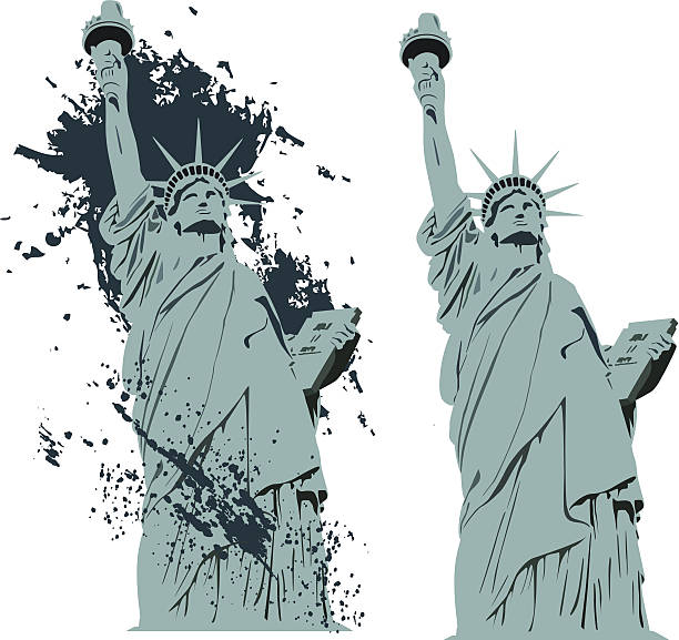 illustrazioni stock, clip art, cartoni animati e icone di tendenza di statua della libertà - new york new york hotel