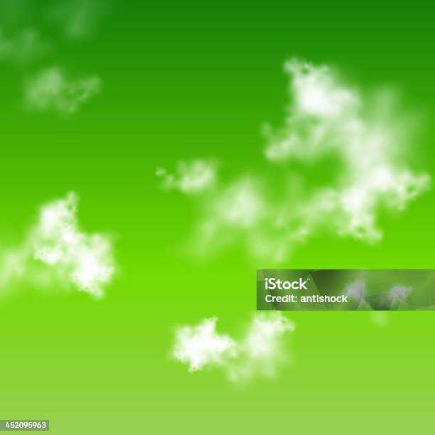 Vector Green Clouds Background Stock Illustration - Download Image Now - Abstract, Backgrounds, Beauty