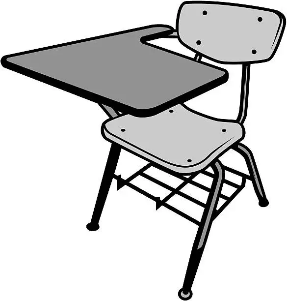 Vector illustration of School Desk