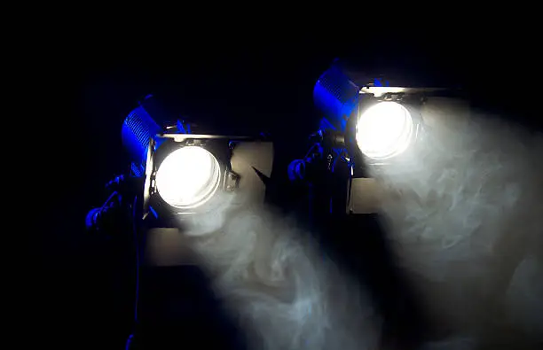 Studio spot light with smoke