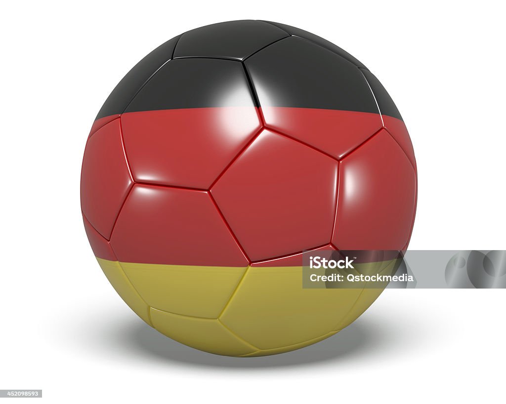 Fußball und Fußball mit Deutschland Flagge auf Sie. - Lizenzfrei Ausrüstung und Geräte Stock-Foto