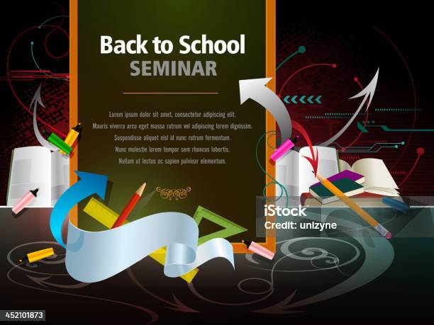 Back To School Background Stock Illustration - Download Image Now - Arrow Symbol, Back to School, Chalkboard - Visual Aid