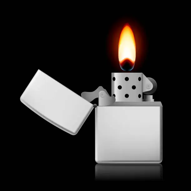 Vector illustration of Lighter with flame.