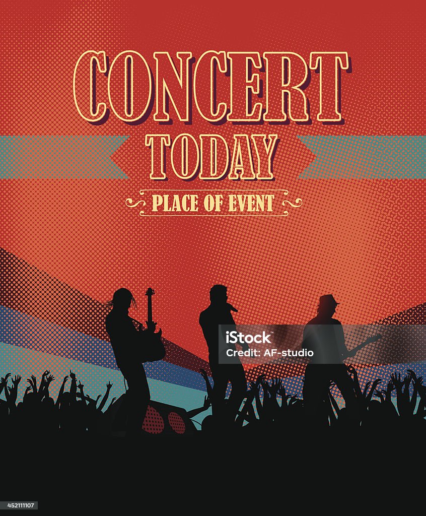 Escena de concierto - arte vectorial de Póster libre de derechos