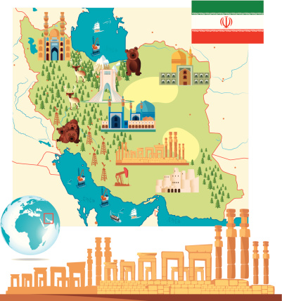 Iran Cartoon Map