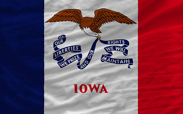 istock complete waved flag of american state iowa for background 452111437