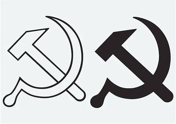 Vector illustration of Hammer and sickle