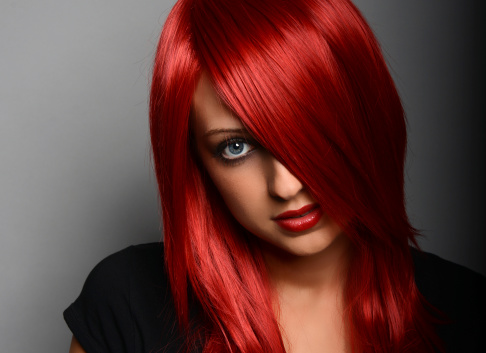 Beautiful red haired caucasian woman