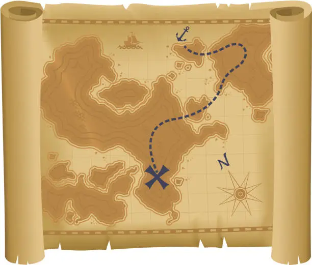 Vector illustration of Treasure Map