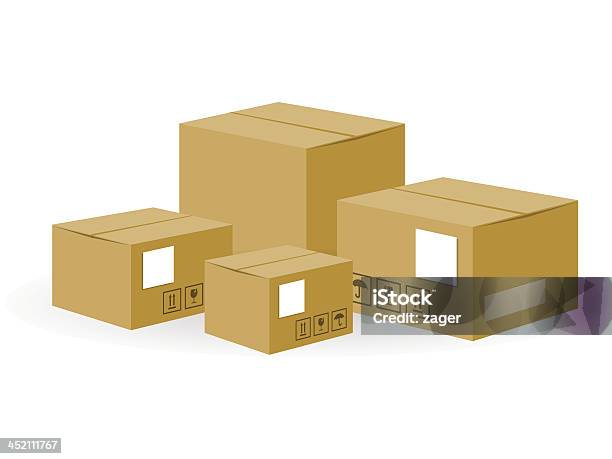 Brown Versand Box Stock Vektor Art und mehr Bilder von Behälter - Behälter, Beige, Braun