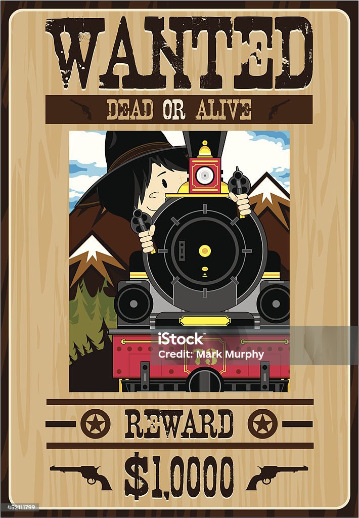 Dziki Zachód Kowboj Plakat Outlaw - Grafika wektorowa royalty-free (Bodziec)