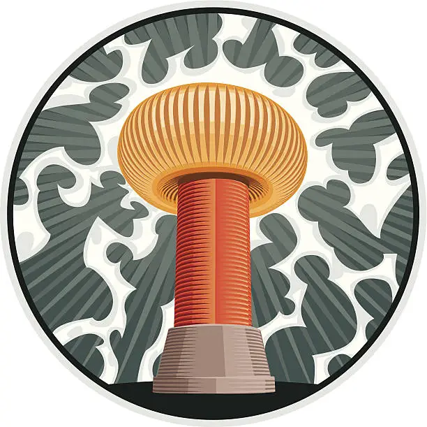 Vector illustration of tesla coil