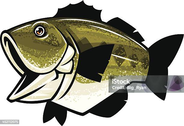 Divertido Bass - Arte vetorial de stock e mais imagens de Peixe - Peixe, Banda desenhada - Produto Artístico, Achigã