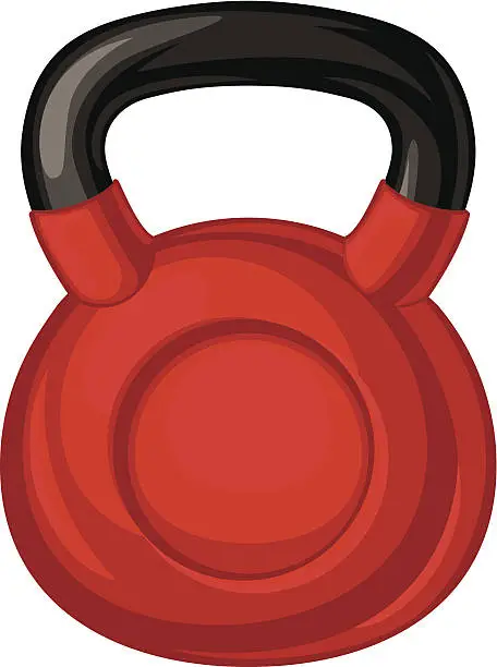 Vector illustration of red kettle bell