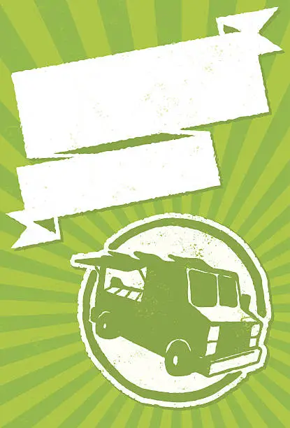 Vector illustration of gritty food truck flyer