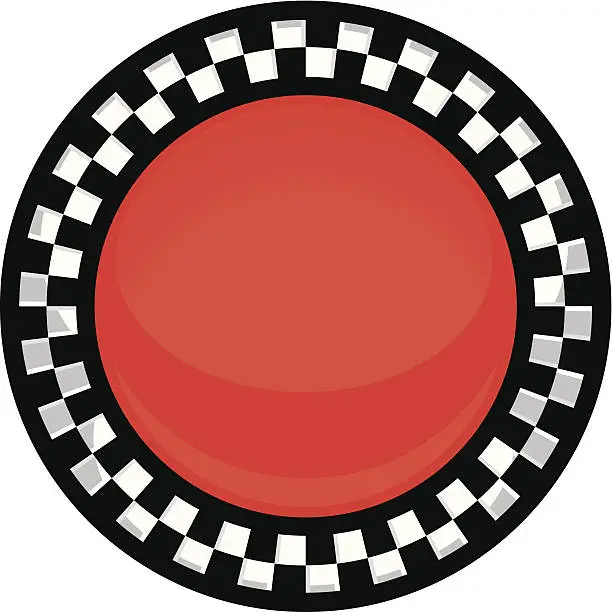 Vector illustration of checkered button