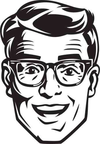 illustration of a hipster mans face in a vintage style