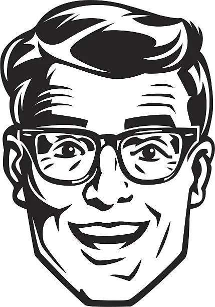 Vector illustration of vintage hipster man