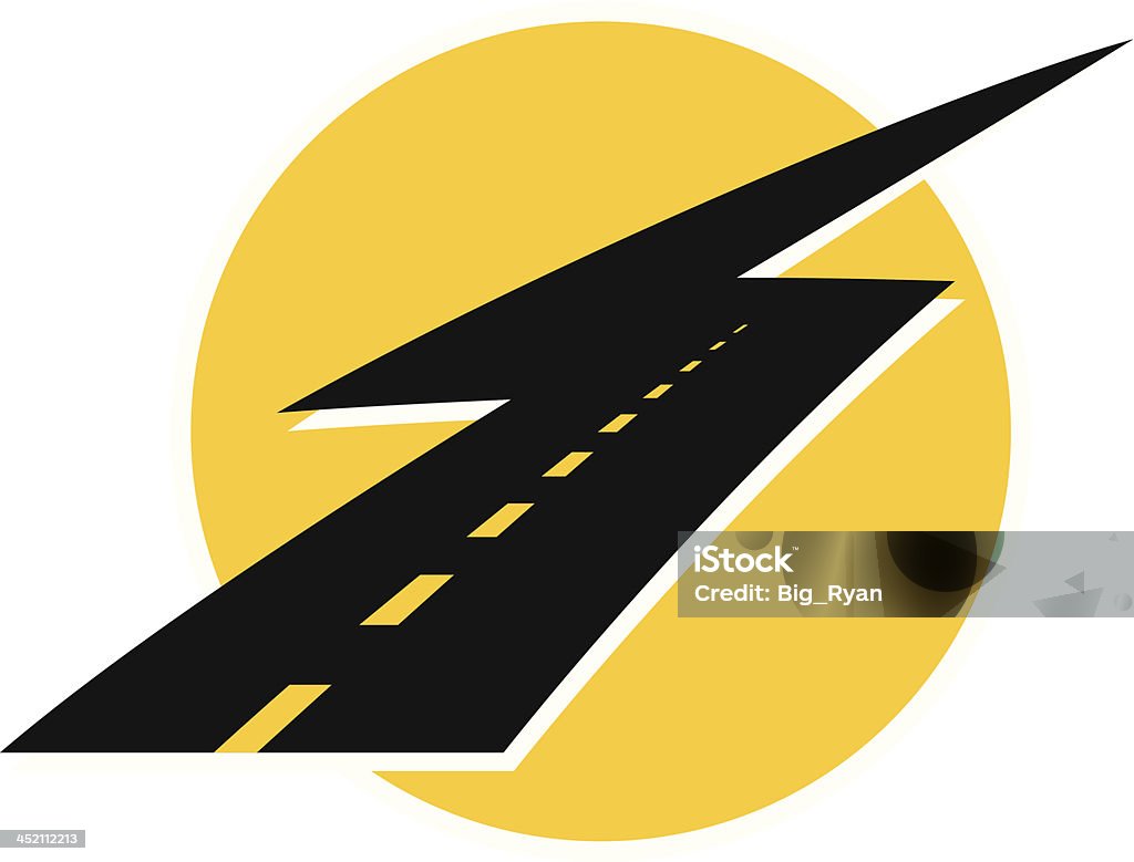 lightning road - arte vectorial de Calle libre de derechos