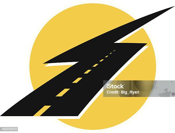 Ilustración de Lightning Road y más Vectores Libres de Derechos de Calle - Calle, Camino de entrada, Competición