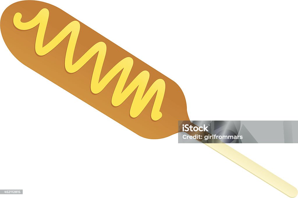 Corndog con mostaza - arte vectorial de Corn Dog libre de derechos