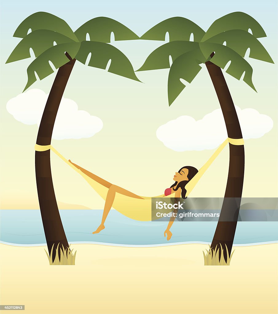 Tropikalny Relaks - Grafika wektorowa royalty-free (Hamak)