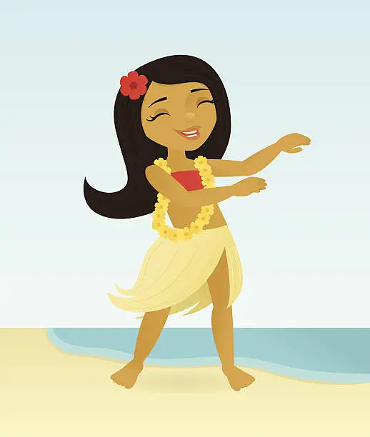 Vector illustration of Hula Girl