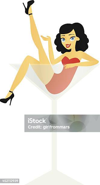 Ilustración de Chica De Martini y más Vectores Libres de Derechos de Vaso de Martini - Vaso de Martini, Martini, Mujeres