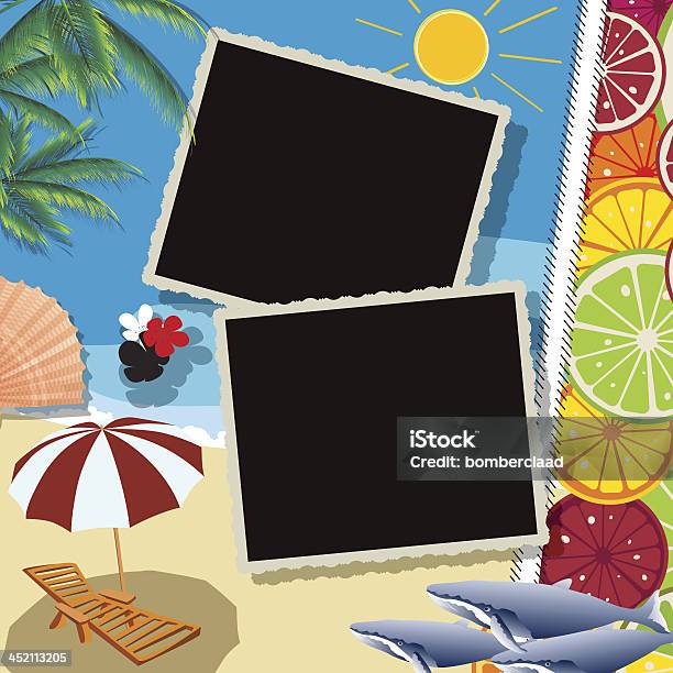Vetores de Summer Celebration Cartão e mais imagens de Abstrato - Abstrato, Areia, Azul